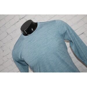 Brooks Running Shirt Mens Medium Blue Crew Neck Athletic Top Gym Workout